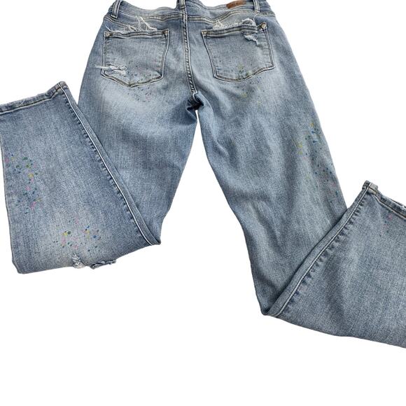Judy Blue jeans boyfriend distressed paint spots distressed purpose size 11 / 30 - Picture 2 of 13